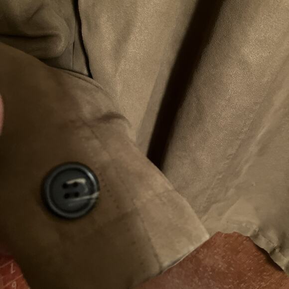 Roundtree & Yorke Jacket Men Size L Brown Faux Suede Button Up Bomber Vintage - Picture 5 of 11